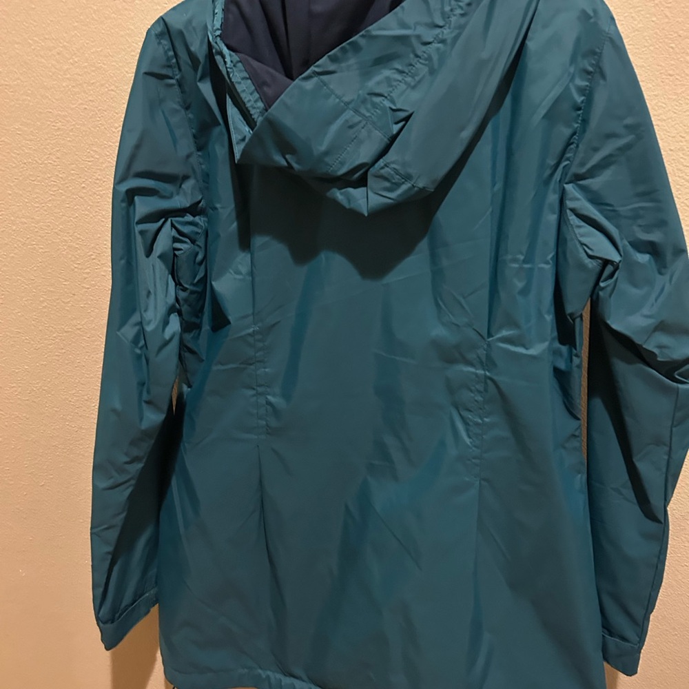 Columbia Teal Jacket with Navy Lining and Hood - Picture 2 of 5